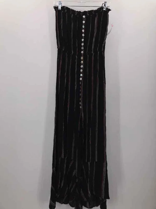 Pre-Owned Elan Black Size Medium Maxi Strapless Dress