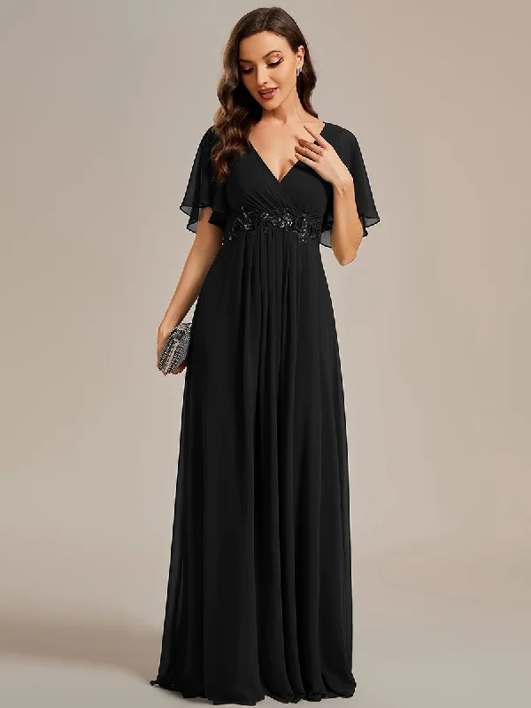 Darnika black short sleeve evening dress s10 Express NZ wide