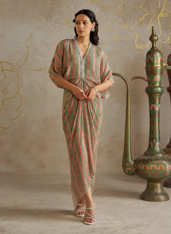 Jade vine draped dress