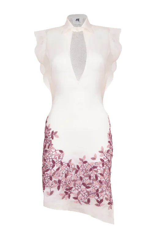Organza Embroidery-Inspired Shirt-Dress
