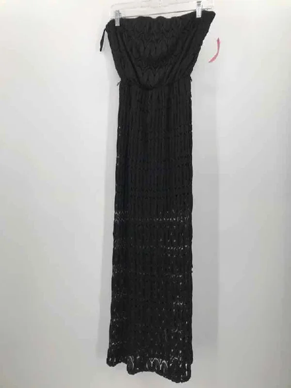 Pre-Owned Sans Souci Black Size Medium Maxi Strapless Dress