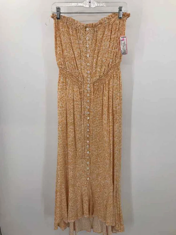Pre-Owned Vince Camuto Yellow Size Medium Midi Strapless Dress