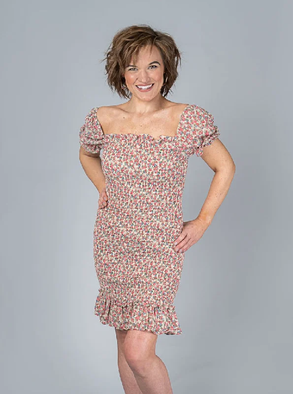 Floral Smocked Dress [Natural/Multi-FD5848]