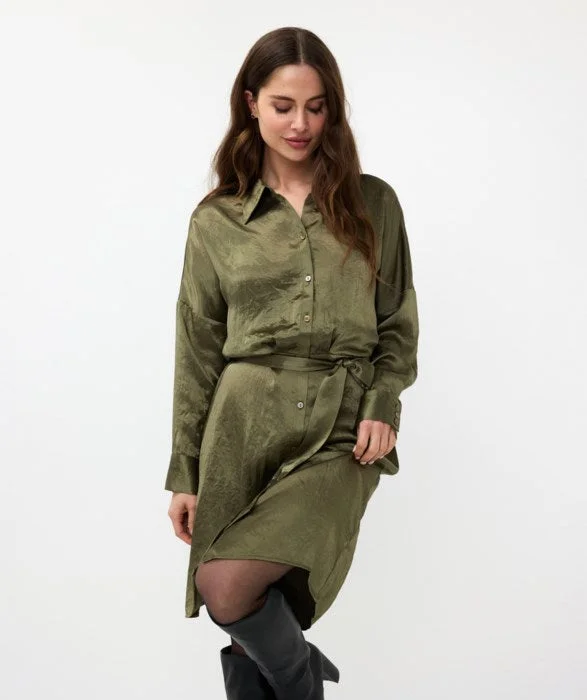 Ava Crushed Satin Dress