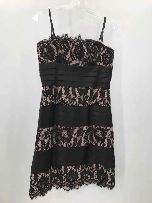 Pre-Owned BCBG Black Size 8 Lace Short Strapless Dress