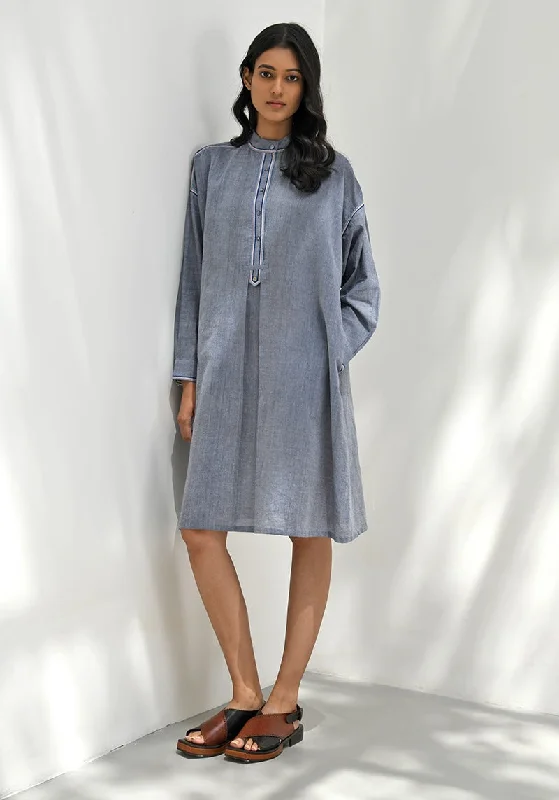 Assos blue handloom tunic dress