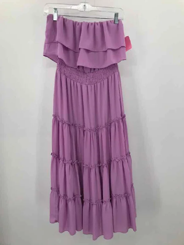 Pre-Owned 1.State Purple Size Small Midi Strapless Dress