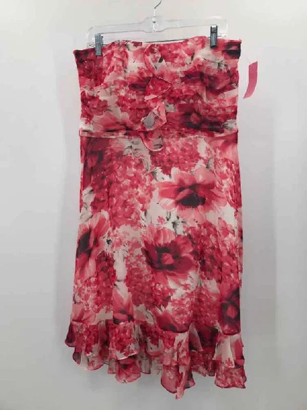 Pre-Owned WHBM Pink Size 12 Knee Length Strapless Dress
