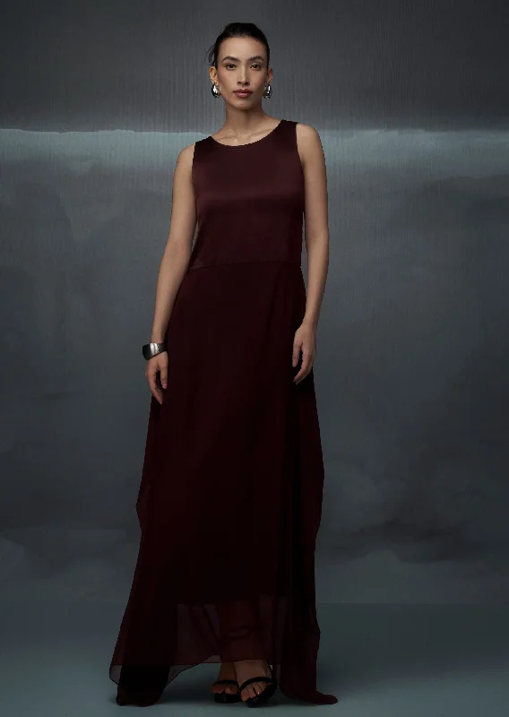 Brown rothko draped dress