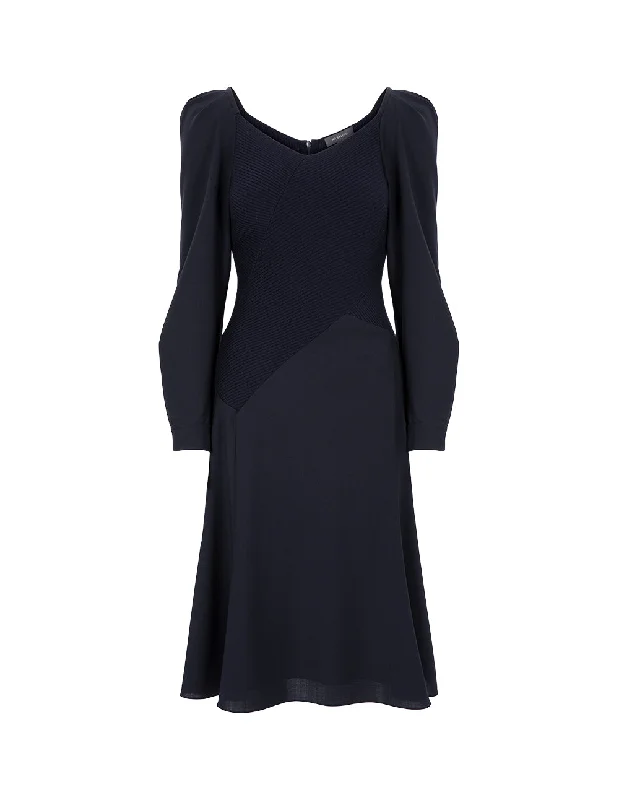 MARYLING Midnight Blue Needle Shuttle Fishtail Dress