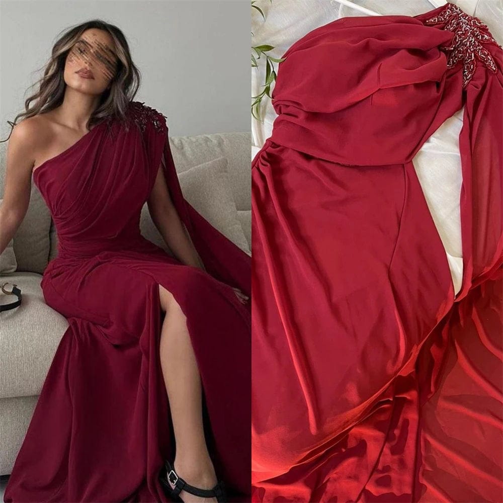 Customized High quality One-shoulder Sheath Cocktail Party S Flowers Sequin Fold Prom Dresses luxury evening dresses for women 2