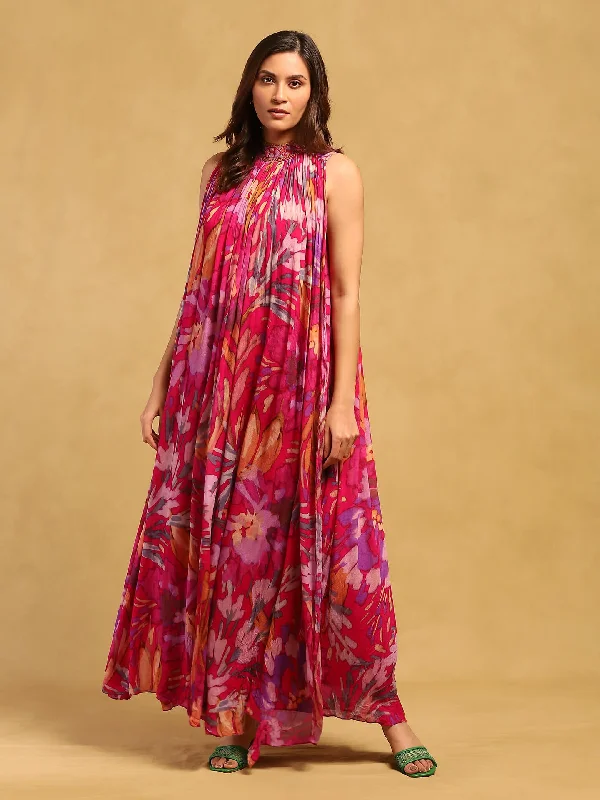 Pink pheonix shift dress