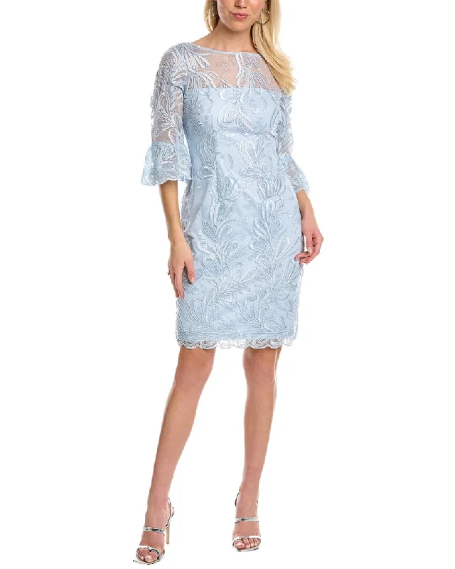 Adrianna Papell 3/4-Sleeve Mini Dress Chic Bohemian Mini Dress