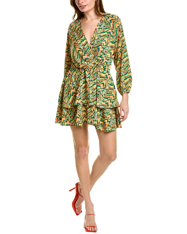 ANNA KAY Surplice Mini Dress Stylish Puff Sleeve Mini Dress