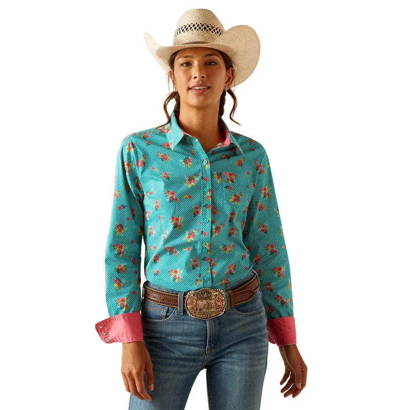 Ariat Women's Kirby Esmerelda Print Wrinkle Resist Long Sleeve Stretch Shirt 10048883 Modern Short Sleeve Top Ariat Women's Kirby Esmerelda Print Wrinkle Resist Long Sleeve Stretch Shirt 10048883 Modern Short Sleeve Top