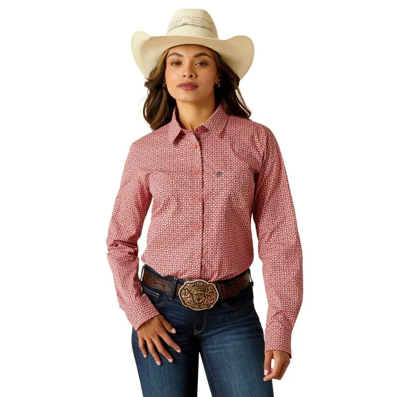 Ariat Women's Kirby Garnet Rose Geo Long Sleeve Stretch Shirt 10051332 Stylish Printed Short Shirt Ariat Women's Kirby Garnet Rose Geo Long Sleeve Stretch Shirt 10051332 Stylish Printed Short Shirt