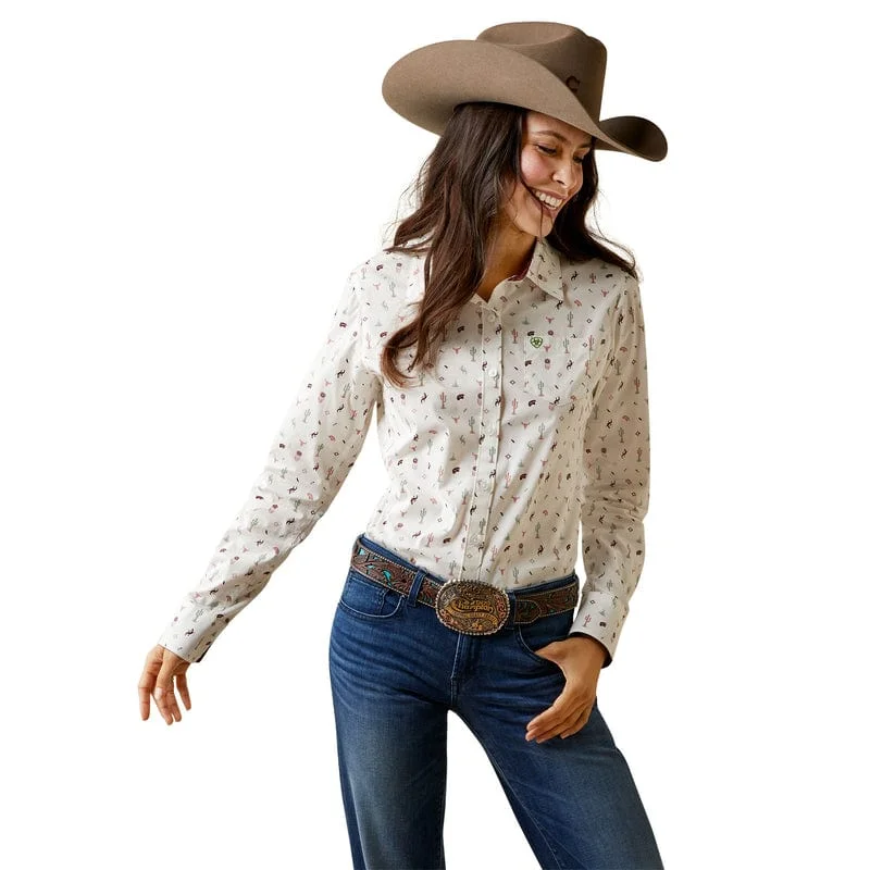 Ariat Women's Kirby Santa Fe Stretch Long Sleeve Shirt 10044947 Trendy Short Sleeve Tunic Ariat Women's Kirby Santa Fe Stretch Long Sleeve Shirt 10044947 Trendy Short Sleeve Tunic