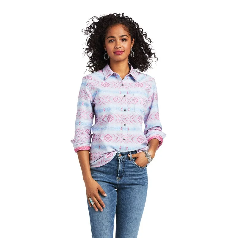 Ariat Women's REAL Arroyo Billie Jean Long Sleeve Button Down Shirt 10039862 Relaxed Fit Short Tunic Ariat Women's REAL Arroyo Billie Jean Long Sleeve Button Down Shirt 10039862 Relaxed Fit Short Tunic