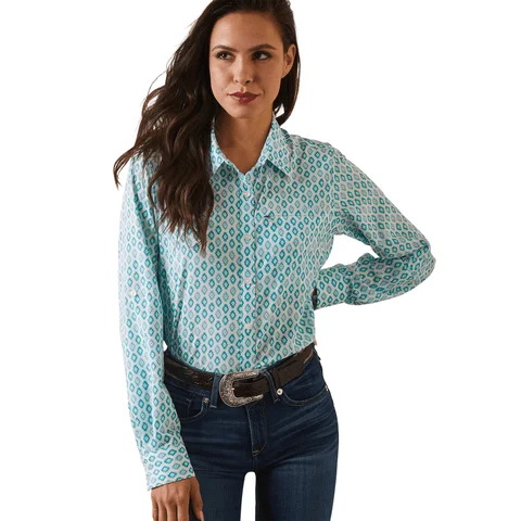 Ariat Women's VentTEK Sea Breeze Print Long Sleeve Stretch Shirt 10043577 Fashionable Pleated Short Shirt Ariat Women's VentTEK Sea Breeze Print Long Sleeve Stretch Shirt 10043577 Fashionable Pleated Short Shirt