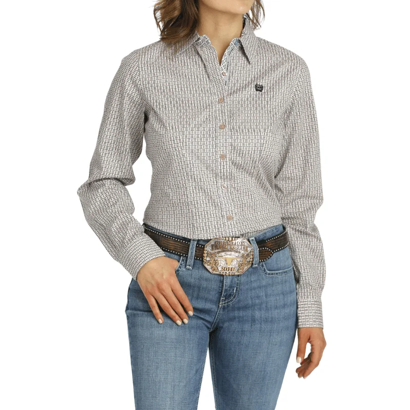 Cinch Women's Pink Geometric Print Long Sleeve Button Down Western Shirt MSW9165050 Fashionable Tied Short Sleeve Cinch Women's Pink Geometric Print Long Sleeve Button Down Western Shirt MSW9165050 Fashionable Tied Short Sleeve