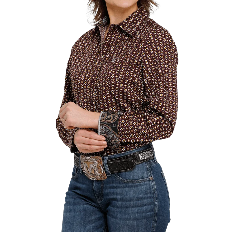 Cinch Women's Purple/Gold Long Sleeve Button Down Shirt MSW9164194 Chic Silk Short Sleeve Shirt Cinch Women's Purple/Gold Long Sleeve Button Down Shirt MSW9164194 Chic Silk Short Sleeve Shirt