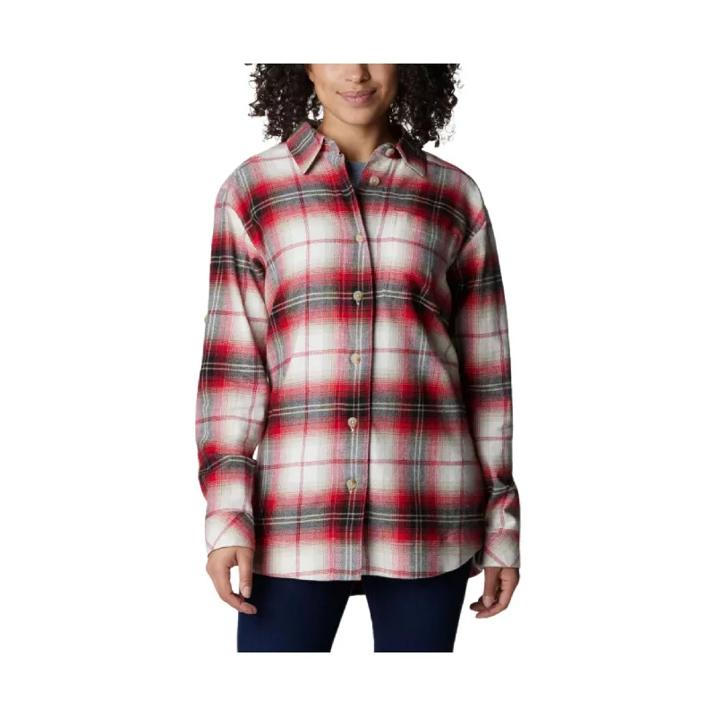 Columbia Women's Holly Hideaway Flannel Shirt - Chalk Ombre FINAL SALE Stylish Crew Neck Shirt