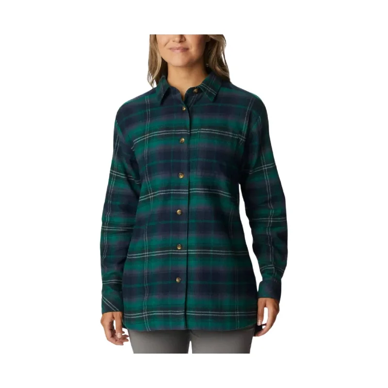 Columbia Women's Holly Hideaway Flannel Shirt - Spruce Multi FINAL SALE Casual Loose Short Sleeve