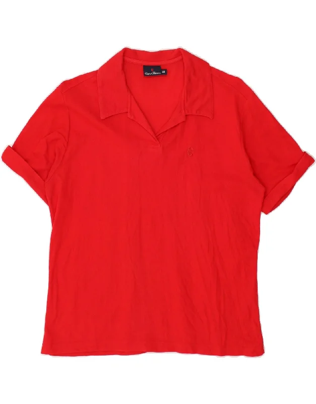 CONTE OF FLORENCE Womens Polo Shirt IT 48 XL Red Cotton Fashionable Short Sleeve Shirt CONTE OF FLORENCE Womens Polo Shirt IT 48 XL Red Cotton Fashionable Short Sleeve Shirt