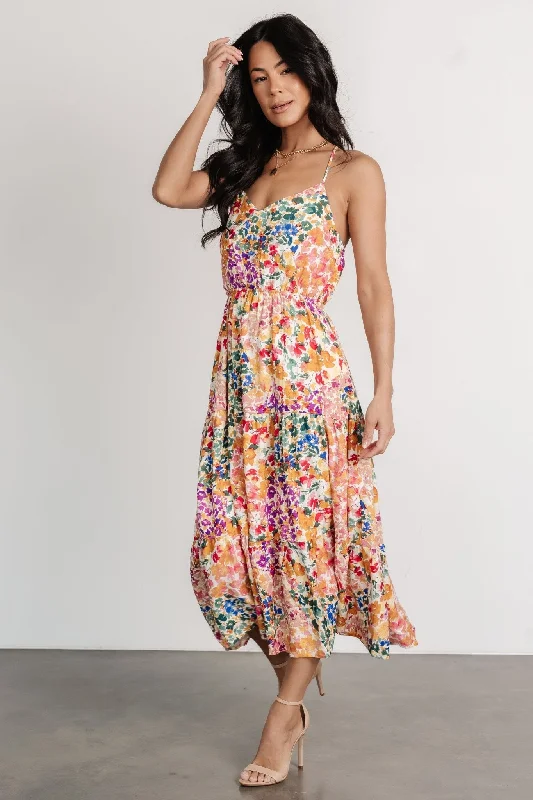 Coronado Midi Dress | Multi Floral Cozy A-Line Midi Dress