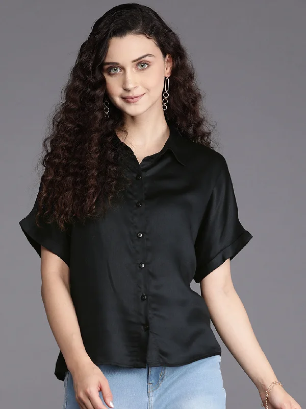 Elsie Shirt Elegant Draped Short Shirt