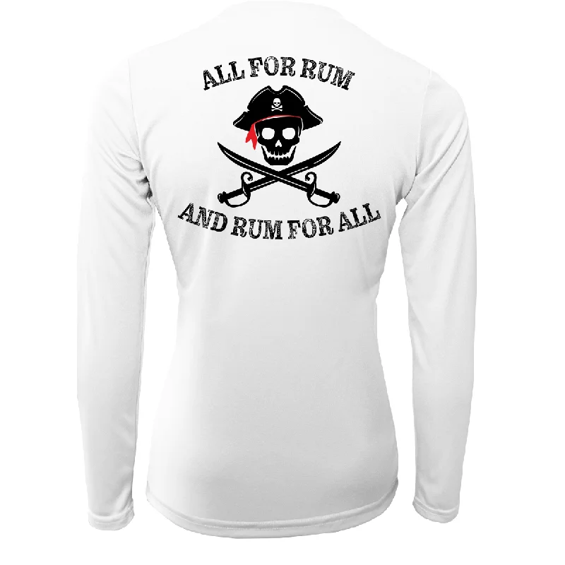 Florida Freshwater Born "All For Rum and Rum For All" Women's Long Sleeve UPF 50+ Dry-Fit Shirt Casual Cotton Short Shirt Florida Freshwater Born "All For Rum and Rum For All" Women's Long Sleeve UPF 50+ Dry-Fit Shirt Casual Cotton Short Shirt