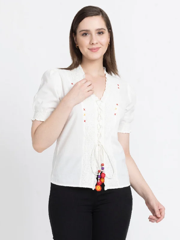 Grace Shirt Casual Plain Short Shirt