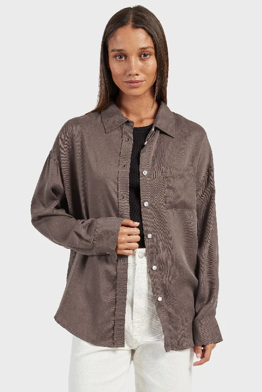 Greta Relaxed Shirt Fashionable Sheer Short Shirt