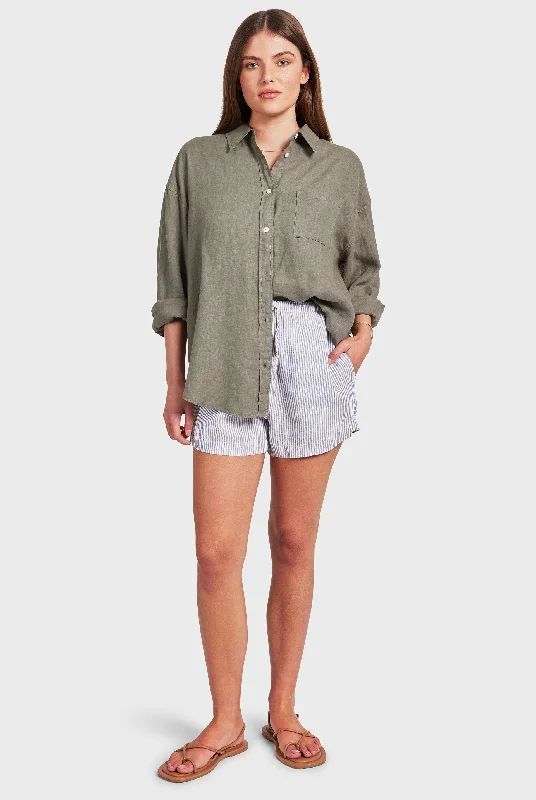 Hampton Linen Shirt Casual Plain Short Shirt