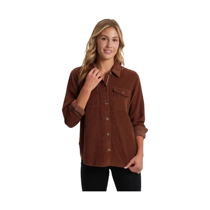 Kuhl Women's Tallula Cord Shirt - Mocha Relaxed Fit Short Tunic