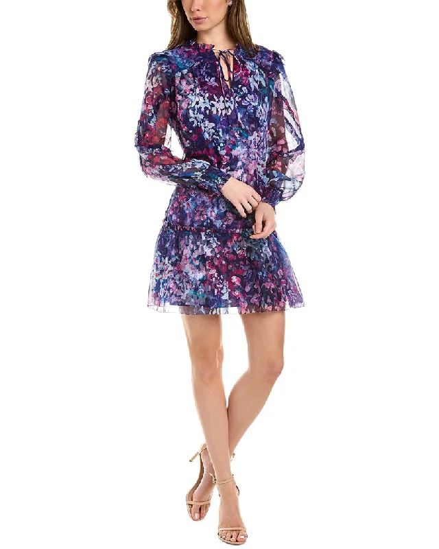 Marchesa Notte Floral Mini Dress Elegant Lace Mini Dress