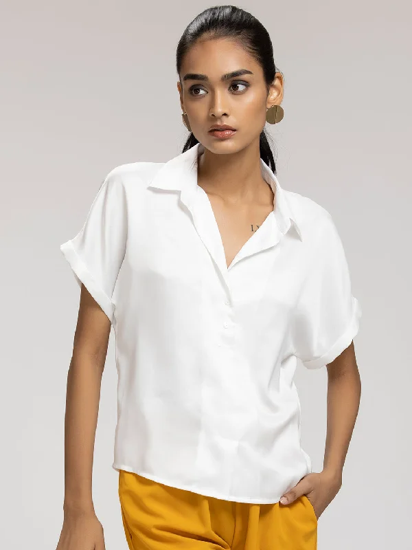 Melanie shirt top Casual Button-Down Short Shirt