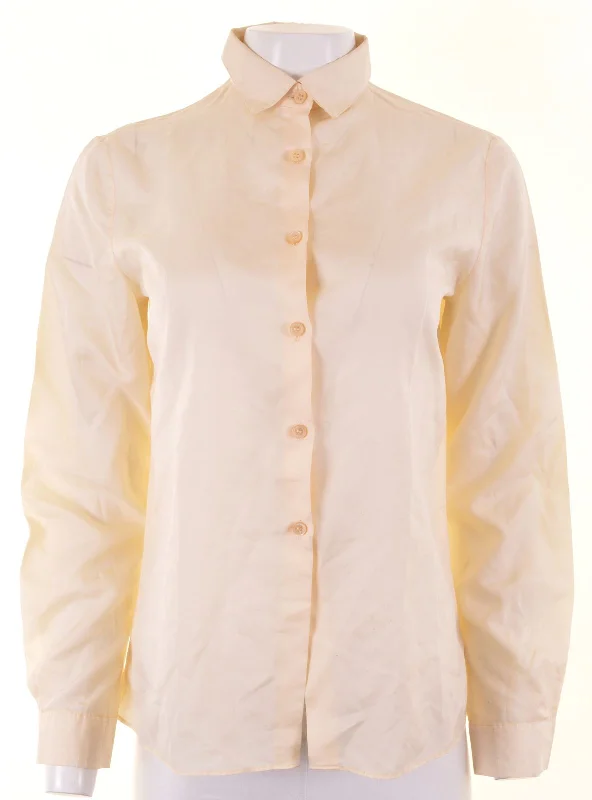 PAMELA Womens Shirt Size 46 XL Yellow Polyester Vintage Stylish Pleated Short Sleeve PAMELA Womens Shirt Size 46 XL Yellow Polyester Vintage Stylish Pleated Short Sleeve
