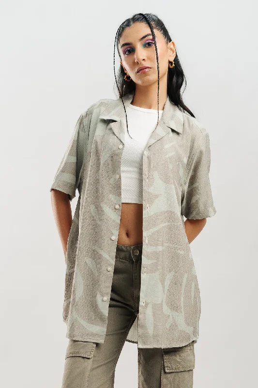 Panorama Abstract Shirt Classic Basic Short Shirt