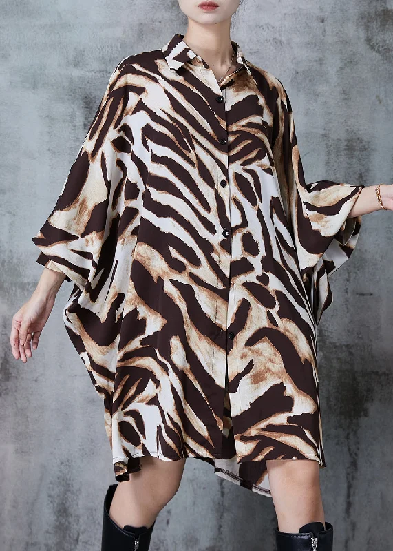 Plus Size Oversized Leopard Print Chiffon Long Shirts Batwing Sleeve Relaxed Cotton Short Blouse Plus Size Oversized Leopard Print Chiffon Long Shirts Batwing Sleeve Relaxed Cotton Short Blouse