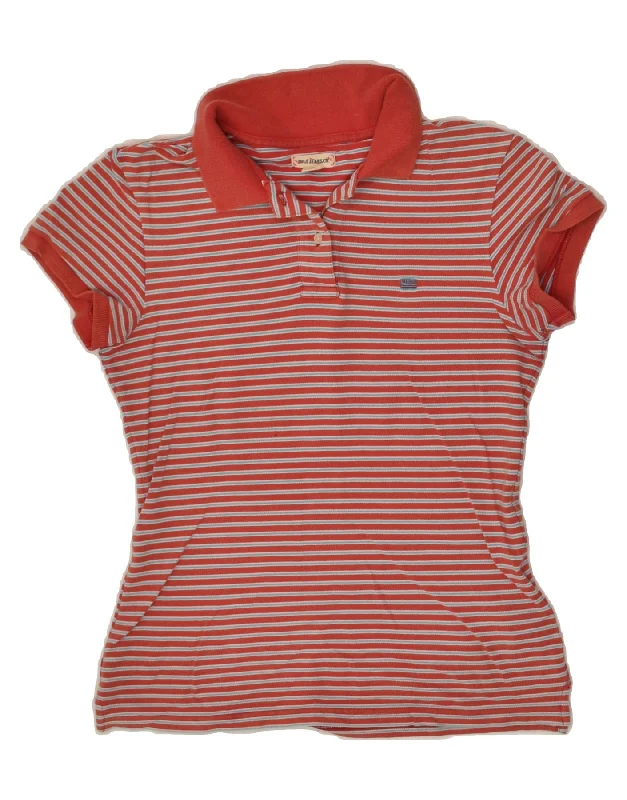 POLO RALPH LAUREN Womens Polo Shirt UK 12 Medium Red Striped Cotton Classic Solid Short Shirt POLO RALPH LAUREN Womens Polo Shirt UK 12 Medium Red Striped Cotton Classic Solid Short Shirt