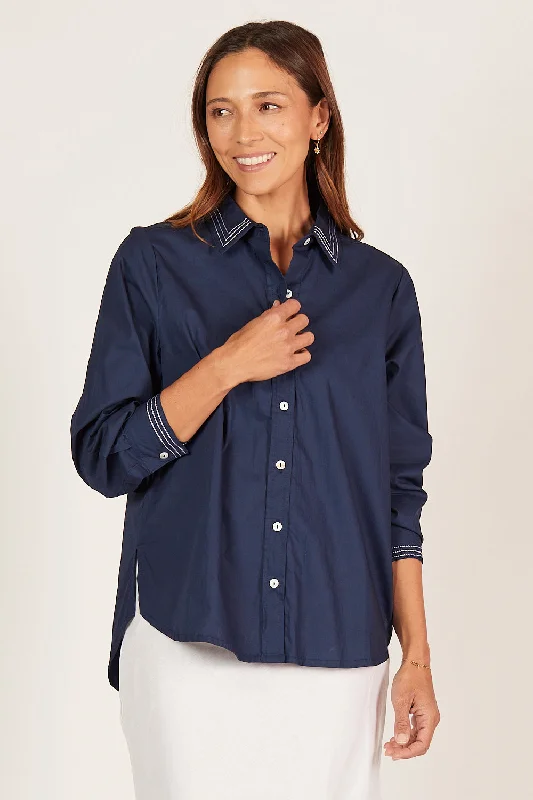 Sam Poplin Shirt in Capri Cove Stylish Short Sleeve Polo