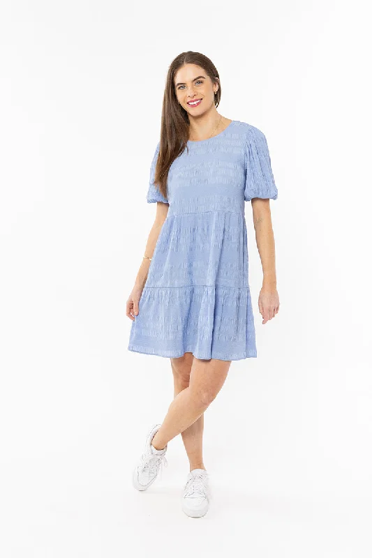 Seeking Lola Carefree Mini Dress - Cornflower Comfortable Boho Mini Dress