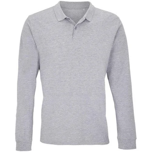 SOLS Unisex Adult Planet Marl Pique Long-Sleeved Polo Shirt Trendy Sleeveless Short Shirt SOLS Unisex Adult Planet Marl Pique Long-Sleeved Polo Shirt Trendy Sleeveless Short Shirt