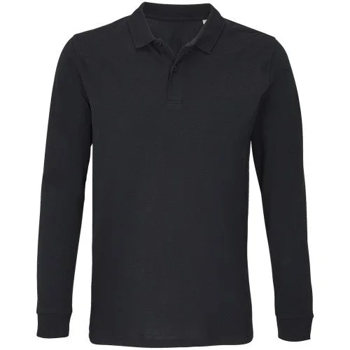 SOLS Unisex Adult Planet Piqué Long-Sleeved Polo Shirt Comfortable Pocket Short Shirt SOLS Unisex Adult Planet Piqué Long-Sleeved Polo Shirt Comfortable Pocket Short Shirt