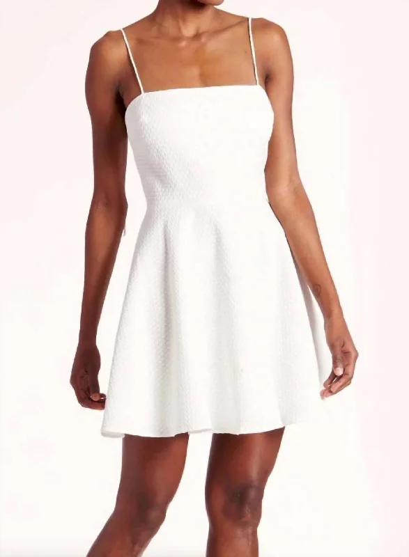 Starlett Tie Strap Mini Dress in White Cozy Knit Mini Dress