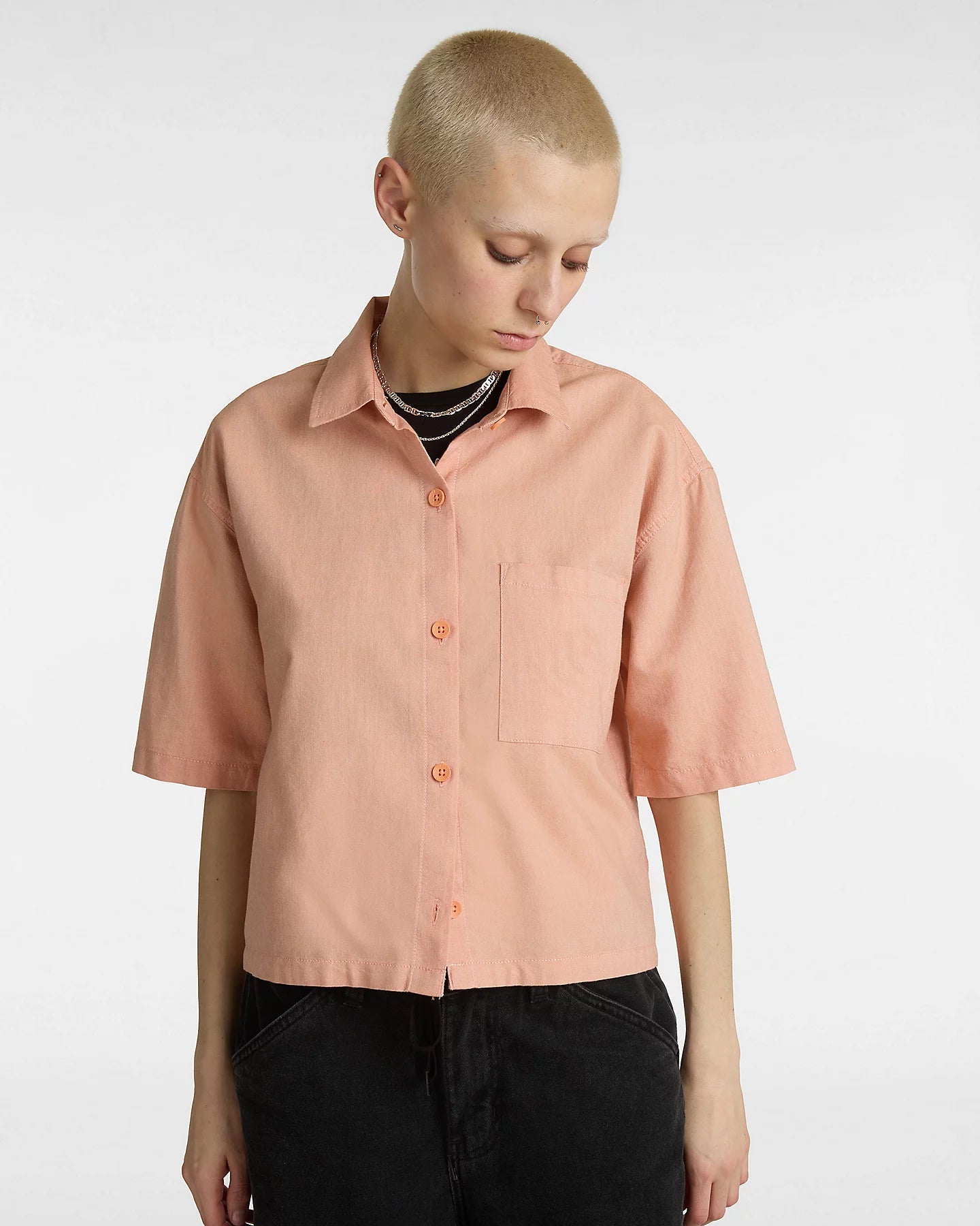 Mcmillan Shirt in Copper Tan Trendy Floral Short Sleeve