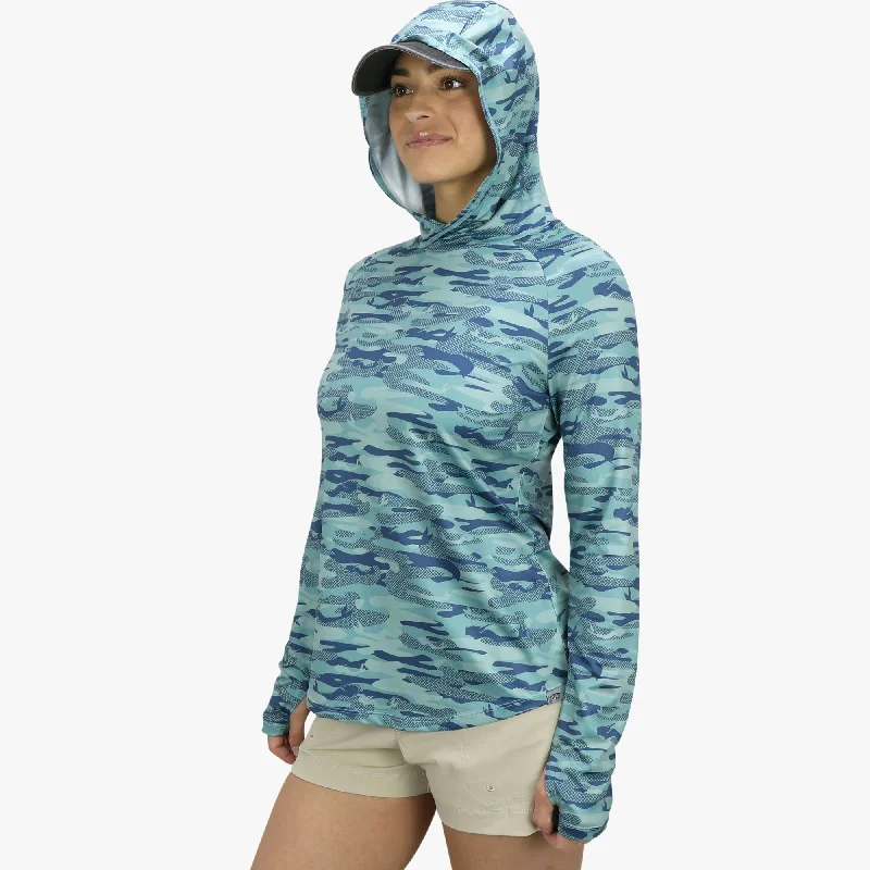 Women's Tactical Camo  Hooded LS Performance Shirt Classic Casual Short Sleeve