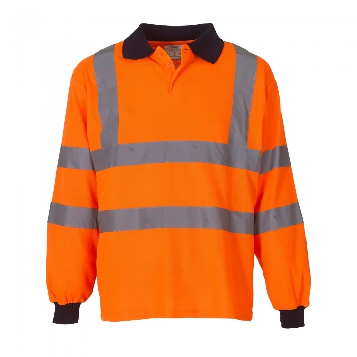 Yoko Unisex Adult Safety Long-Sleeved Hi-Vis Polo Shirt Fashionable Short Sleeve Shirt Yoko Unisex Adult Safety Long-Sleeved Hi-Vis Polo Shirt Fashionable Short Sleeve Shirt