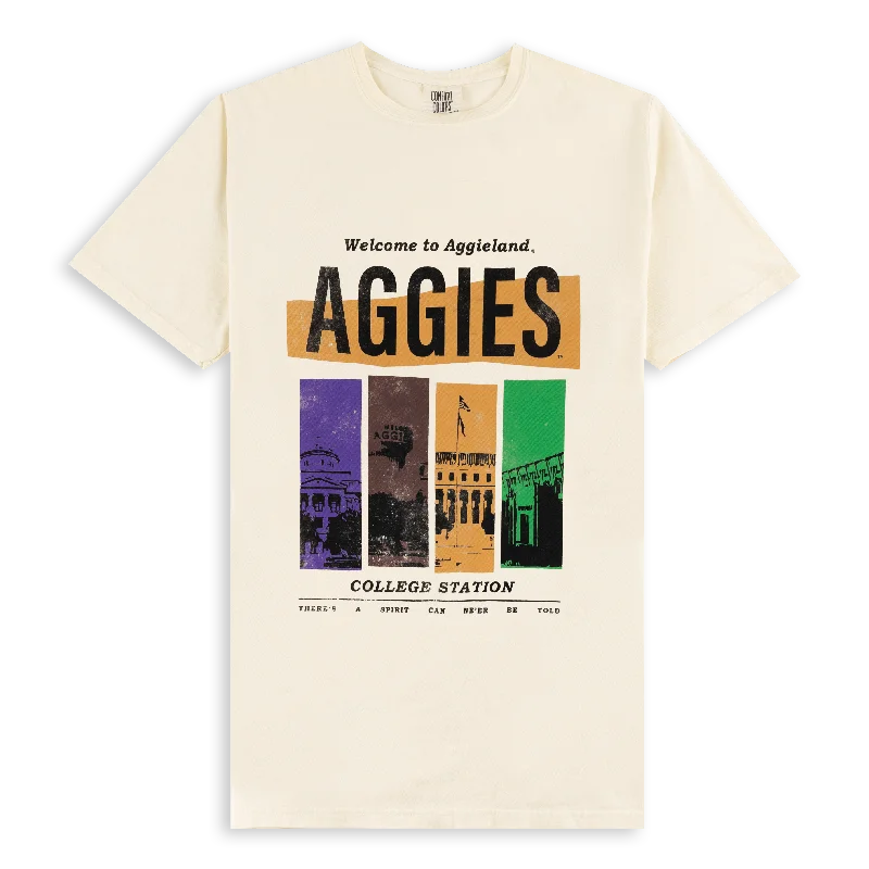 Aggies Landmarks T-Shirt Rayon Velvet Corduroy